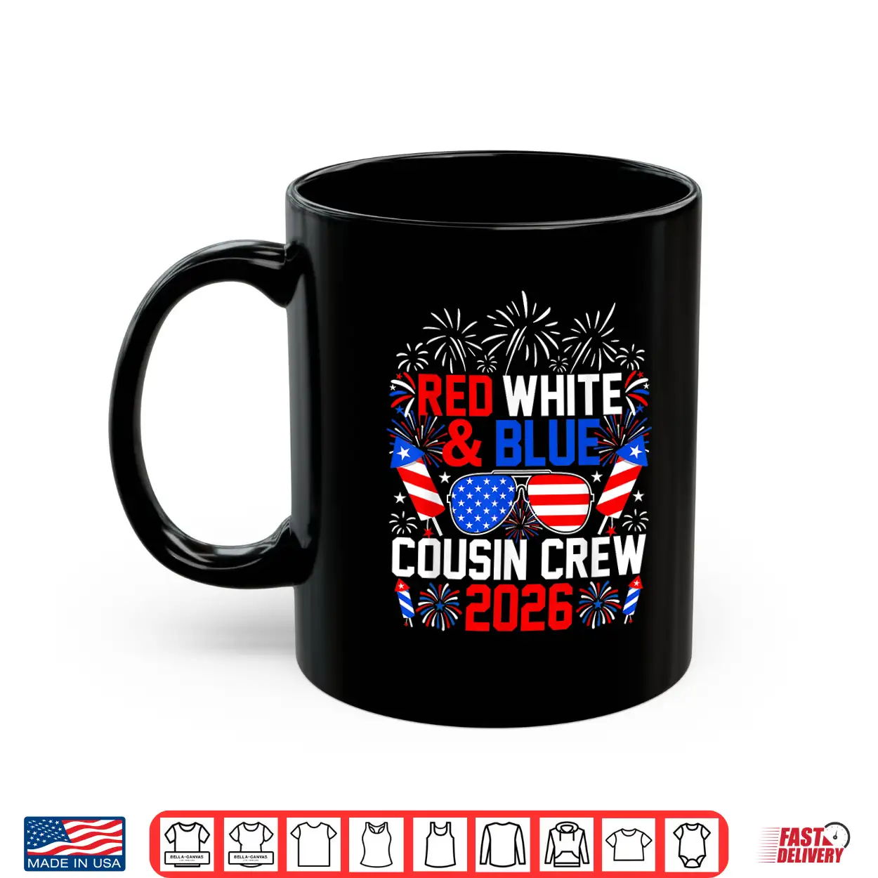Red White And Blue Cousin Crew 2026 4Th Of July Patriotic Shirt Red White And Blue Cousin Crew 2026 4Th Of July Patriotic Shirt