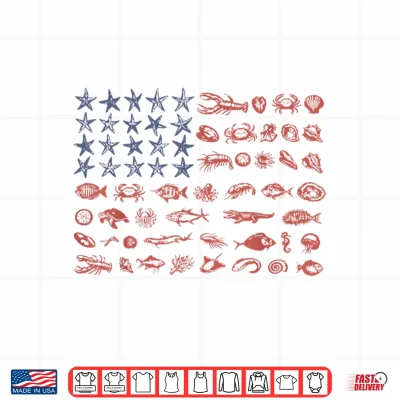 Design Seashell USA Flag America 250th Anniversary 4th of July Shirt