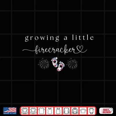 Retro Growing A Little Firecracker 4Th Of July Pregnancy Shirt 4 Design Retro Growing A Little Firecracker 4th of July Pregnancy Shirt