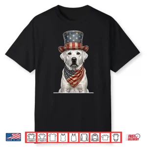 American Flag Patriotic White Lab 4Th Of July Shirt