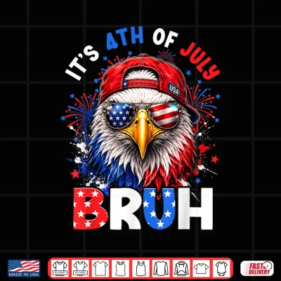 Design Bruh Eagles USA American Patriotic Fourth of July Men Boys Shirt