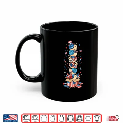 Mug Funny Snail American USA Flag Memorial Day 4th of July Shirt