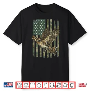 Mens Ruffed Grouse Usa Flag 4Th Of July Hunter Performance Shirt