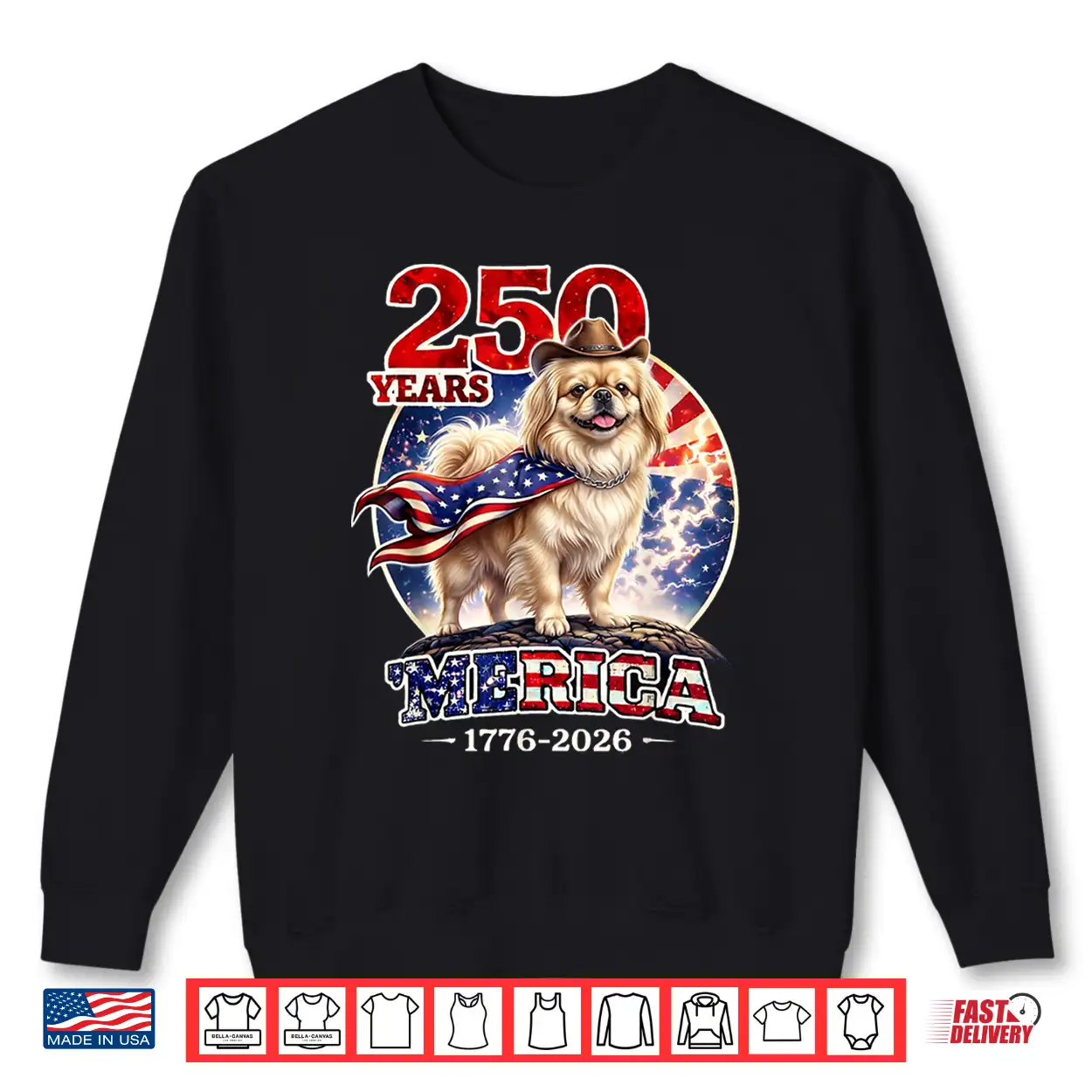 250 Years Of Freedom Pekingese Dog 1776 2026 4Th Of July Shirt 250 Years Of Freedom Pekingese Dog 1776 2026 4Th Of July Shirt