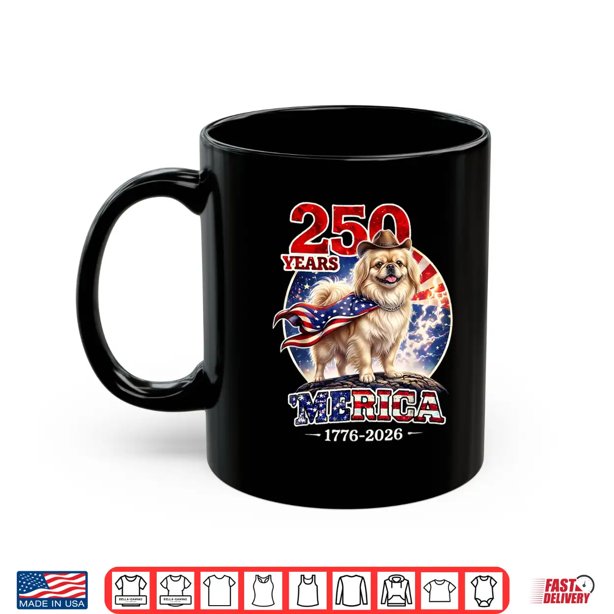 250 Years Of Freedom Pekingese Dog 1776 2026 4Th Of July Shirt 250 Years Of Freedom Pekingese Dog 1776 2026 4Th Of July Shirt