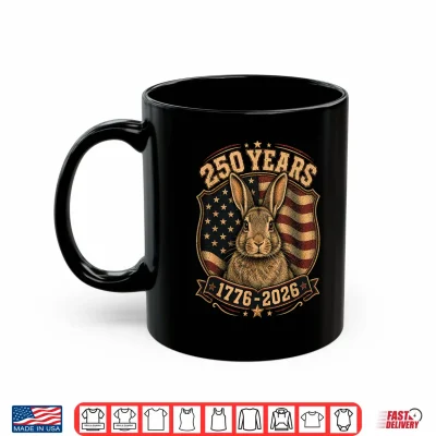 Mug 250th Anniversary USA 2026 American Flag Patriotic Rabbit Shirt