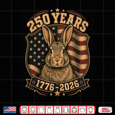 Design 250th Anniversary USA 2026 American Flag Patriotic Rabbit Shirt