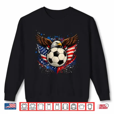 Sweatshirt American Flag Soccer Ball 4th of July Patriotic Men Women Shirt