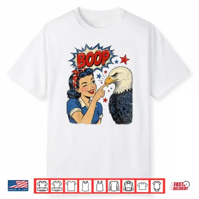 Hand Boop Nose Girl Eagle Patriotic 4Th Of July Vintage Shirt