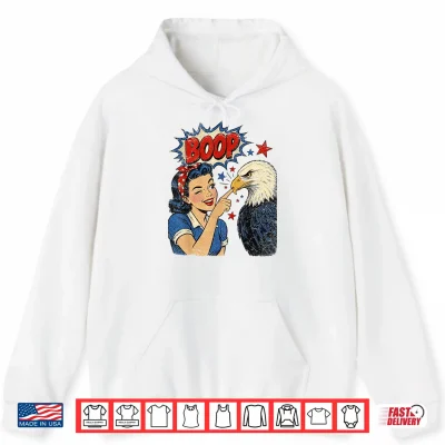 Hoodie Hand Boop Nose Girl Eagle Patriotic 4th of July Vintage Shirt
