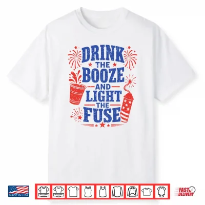 Mens Drink The Booze Light The Fuse 4Th Of July Fireworks Performance Shirt