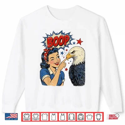 Sweatshirt Hand Boop Nose Girl Eagle Patriotic 4th of July Vintage Shirt