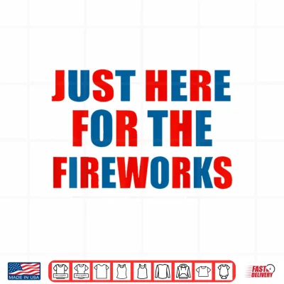 Design Just Here for The Fireworks Funny 4th of July Couple Shirt