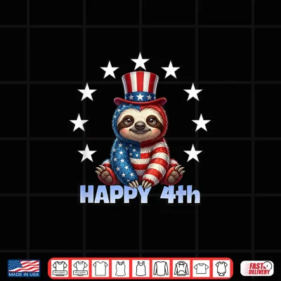 Patriotic American Flag Sloth Happy 4Th Of July Usa Shirt 4 Design Patriotic American Flag Sloth Happy 4th of July USA Shirt