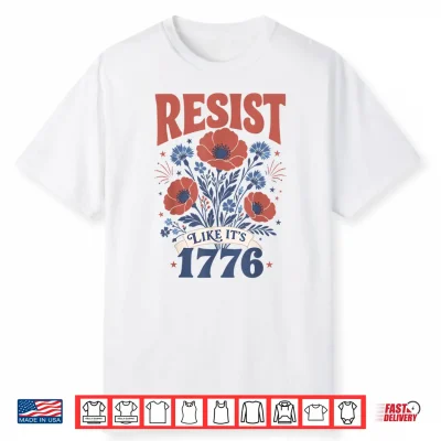 Retro Boho Floral Subtle Resist Like It’S 1776 250 Years Shirt