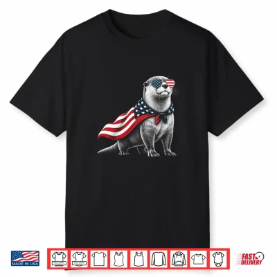 Sea Otter 4Th Of July Us American Flag Patriotic Shirt