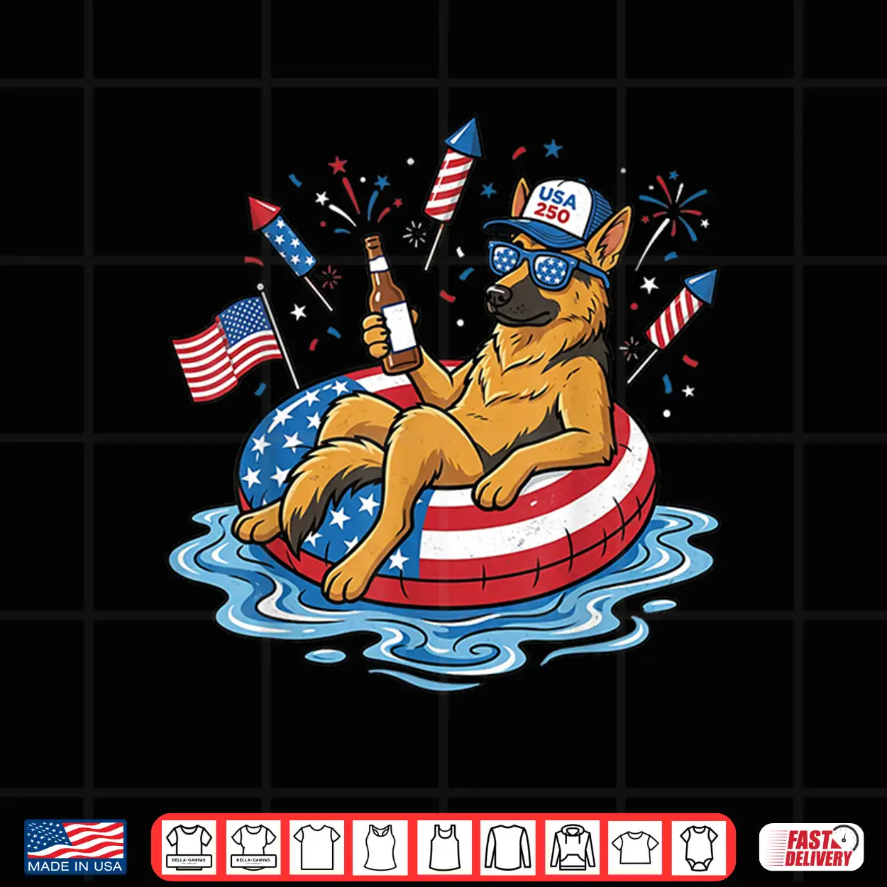Retro German Shepherd Beer Usa 250Th Anniversary 4Th Of July Shirt Retro German Shepherd Beer Usa 250Th Anniversary 4Th Of July Shirt