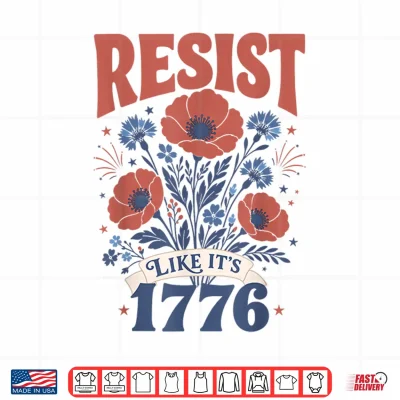 Retro Boho Floral Subtle Resist Like It'S 1776 250 Years Shirt 4 Design Retro Boho Floral Subtle Resist Like Its 1776 250 Years Shirt
