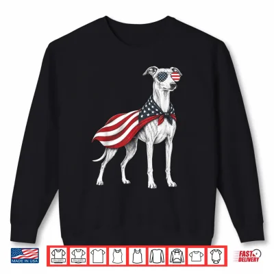 Sweatshirt Whippet 4th of July US American Flag Dog Patriotic Shirt