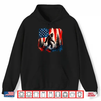 Bigfoot Sasquatch American Flag 4Th Of July Patriotic Men Shirt 1 Hoodie Bigfoot Sasquatch American Flag 4th of July Patriotic Men Shirt