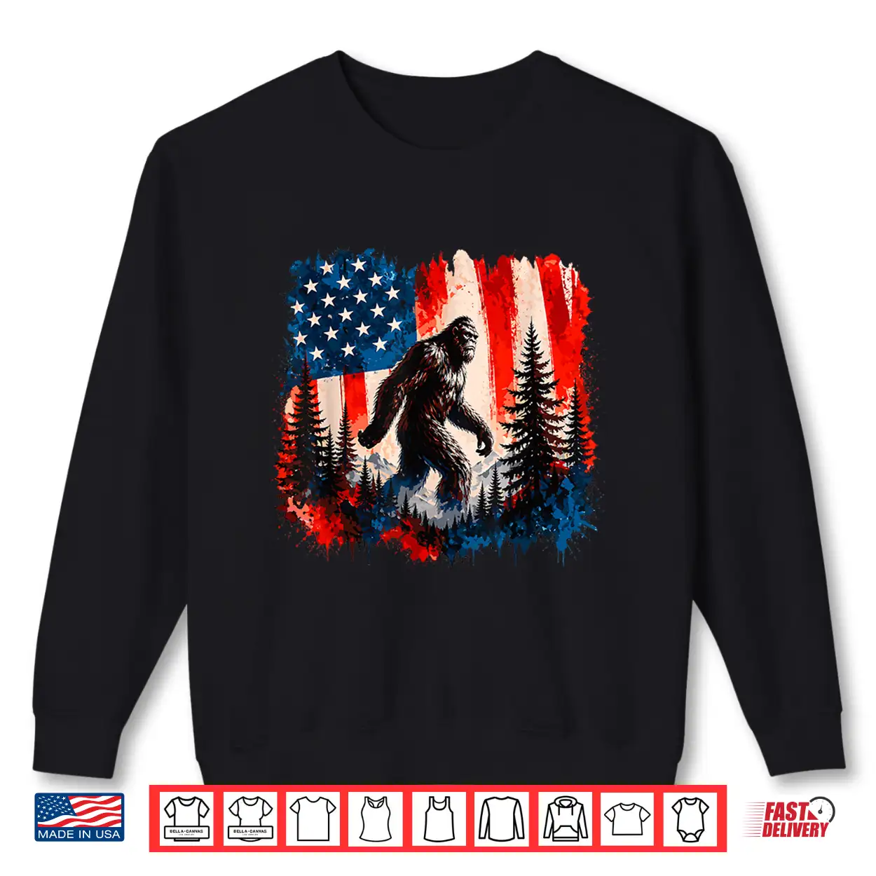 Bigfoot Sasquatch American Flag 4Th Of July Patriotic Men Shirt Bigfoot Sasquatch American Flag 4Th Of July Patriotic Men Shirt