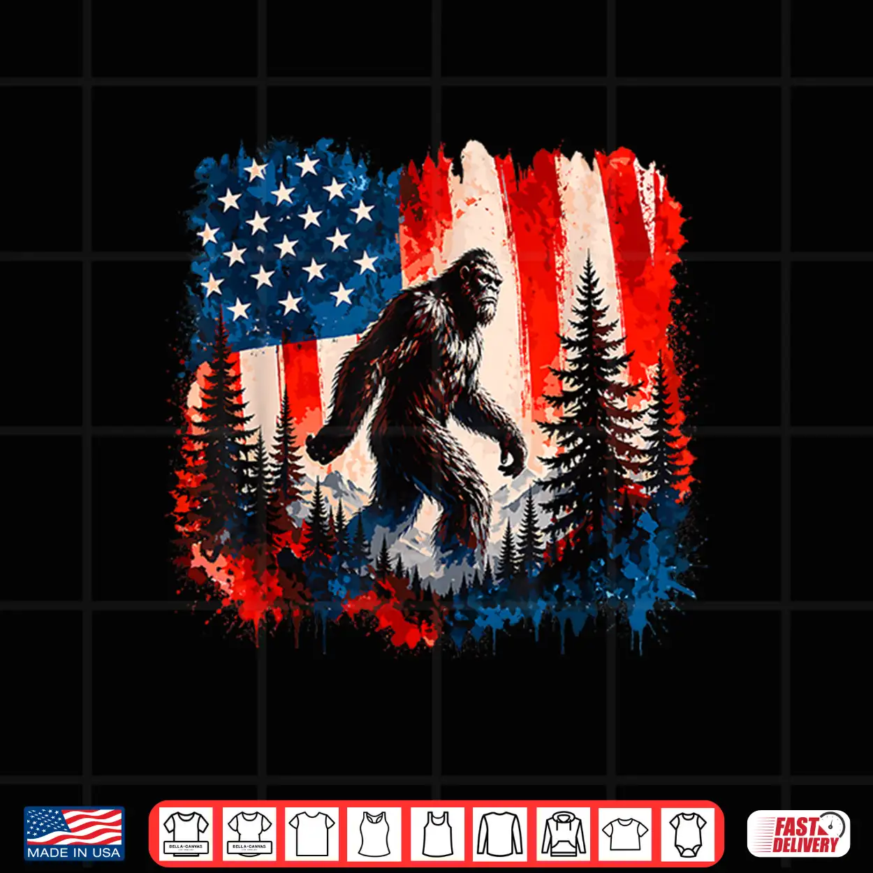 Bigfoot Sasquatch American Flag 4Th Of July Patriotic Men Shirt Bigfoot Sasquatch American Flag 4Th Of July Patriotic Men Shirt