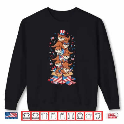 Funny Otter American Usa Flag Memorial Day 4Th Of July Shirt 2 Sweatshirt Funny Otter American USA Flag Memorial Day 4th of July Shirt