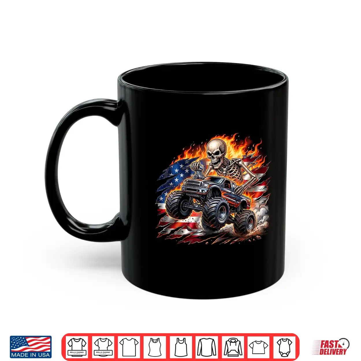 Patriotic Monster Truck Skeleton American Flag 4Th Of July Shirt Patriotic Monster Truck Skeleton American Flag 4Th Of July Shirt