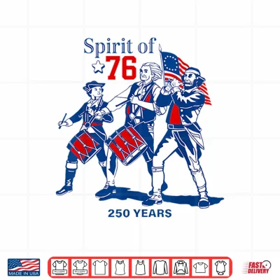 Design Spirit of 1776 250 Years Presidents 4th of July American USA Shirt