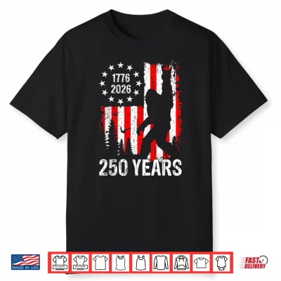 250 Years Of America Bigfoot Patriotic Usa American Flag Shirt