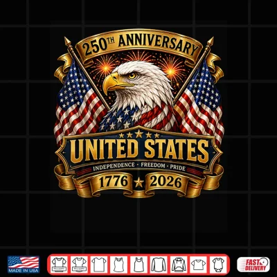 Design 250th Anniversary Eagle 250 Years Freedom USA 4th of July Shirt