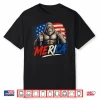 Bigfoot ‘Merica Rock Thumbs Up American Flag 4Th Of July Shirt