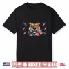 Funny Tiger American Usa Flag Memorial Day 4Th Of July Shirt
