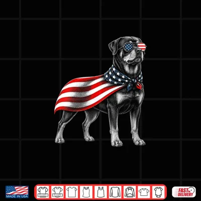 Design Rottweiler 4th of July US American Flag Rottie Dog Patriotic Shirt
