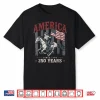 America 250 Years Cowgirl Riding Horse Us Flag 1776 Shirt