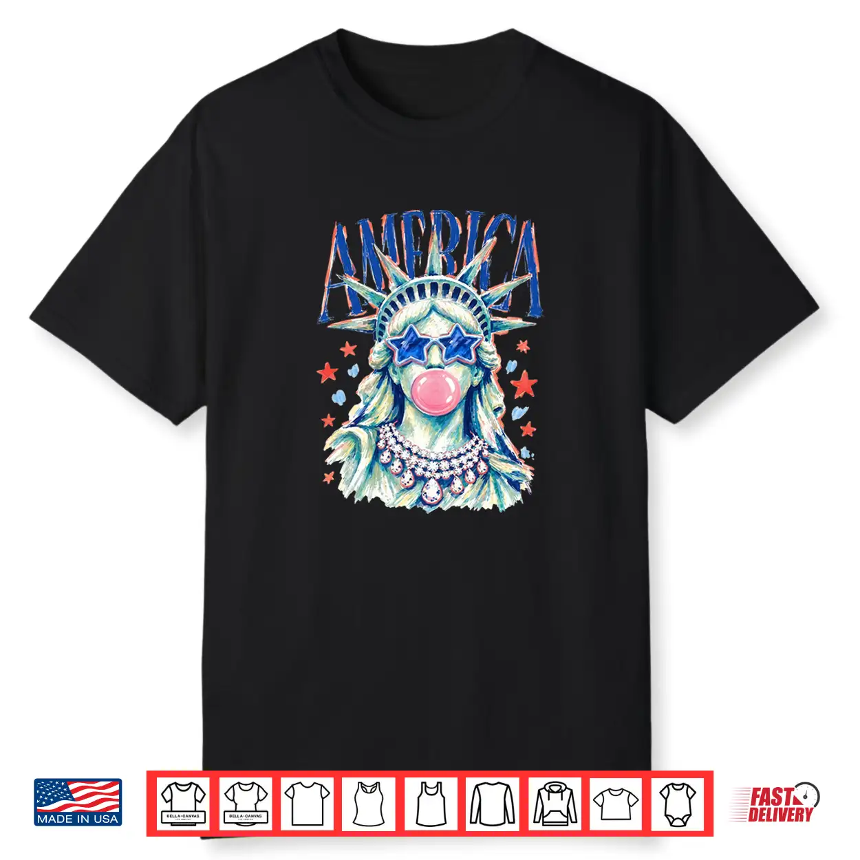 America Statue Of Liberty Blowing Bubble Gum Shirt America Statue Of Liberty Blowing Bubble Gum Shirt