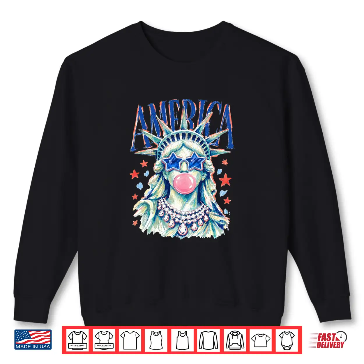 America Statue Of Liberty Blowing Bubble Gum Shirt America Statue Of Liberty Blowing Bubble Gum Shirt