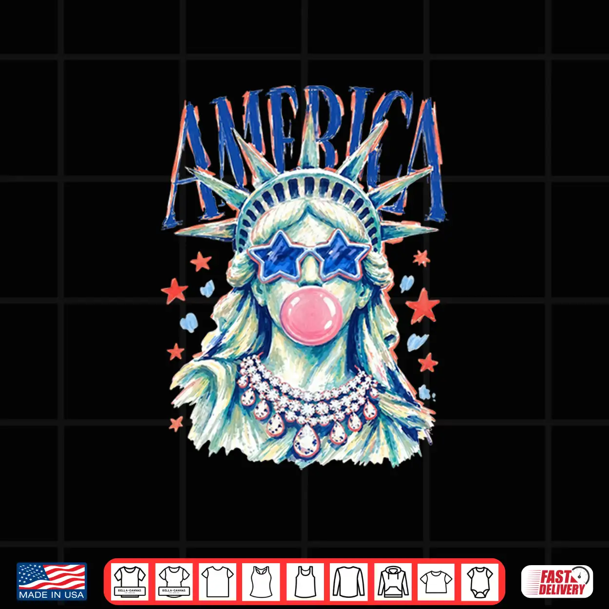 America Statue Of Liberty Blowing Bubble Gum Shirt America Statue Of Liberty Blowing Bubble Gum Shirt