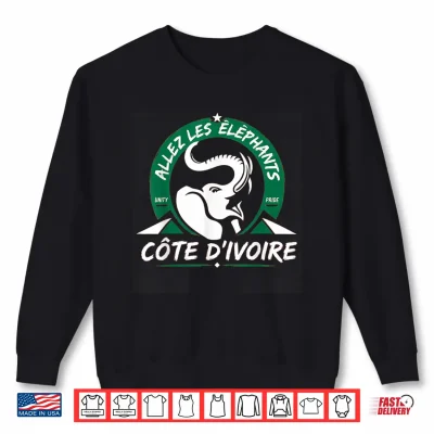 Sweatshirt Ivory Coast Pride Cote DIvoire Heritage Elephant Flag Shirt