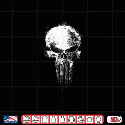 Design Marvel The Punisher One Last Kill Distressed Skull Shirt