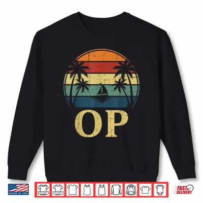 Sweatshirt Op Ocean Vintage Pacific Ocean Beach Sun Palm Trees Retro Shirt