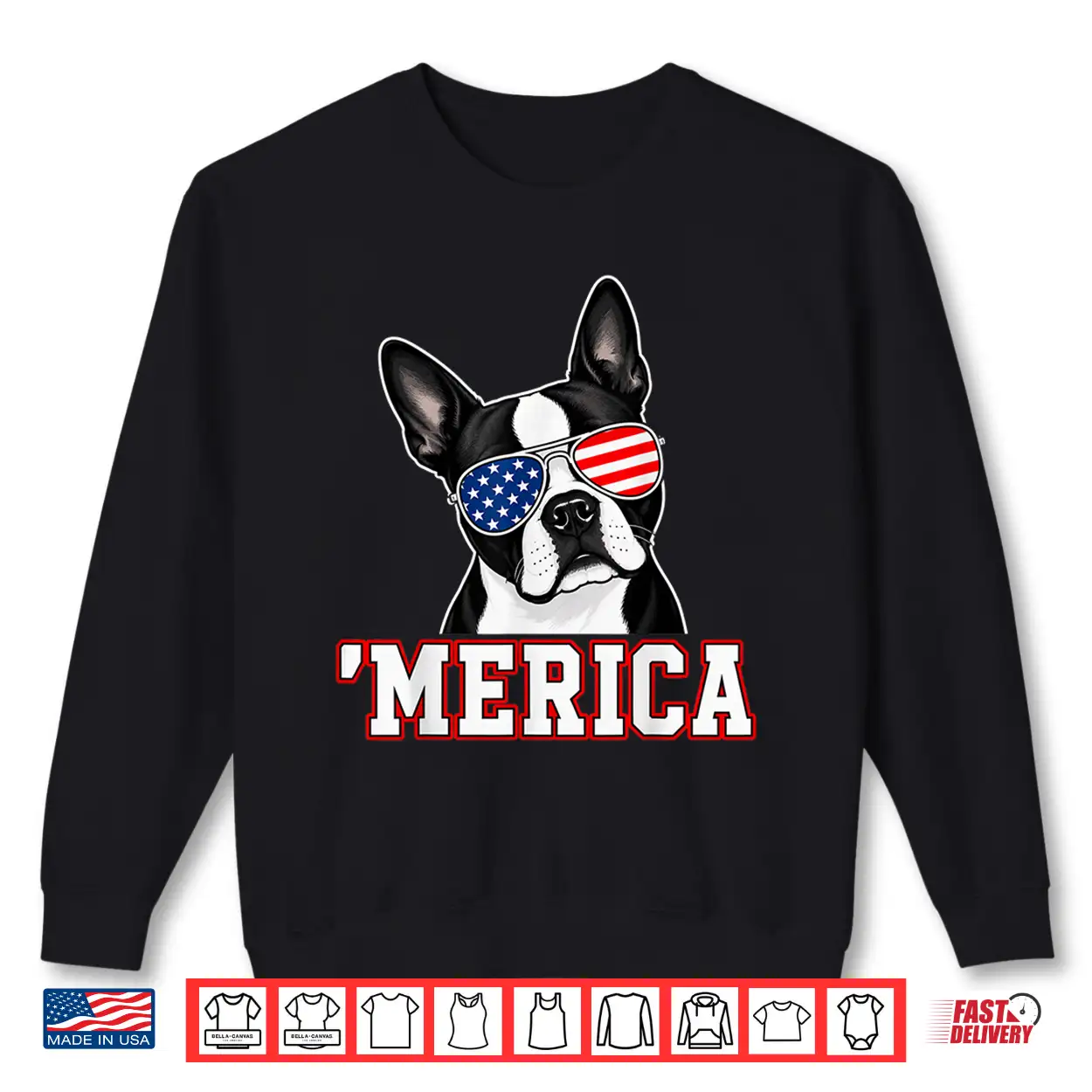 Merica Boston Terrier Patriotic Usa Flag Sunglasses Dog Shirt Merica Boston Terrier Patriotic Usa Flag Sunglasses Dog Shirt