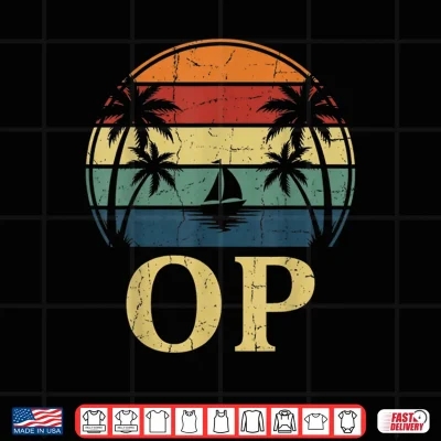 Design Op Ocean Vintage Pacific Ocean Beach Sun Palm Trees Retro Shirt