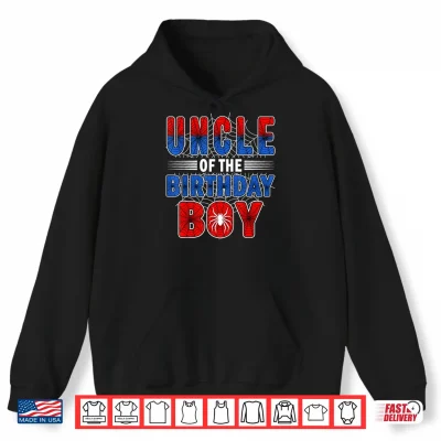 Hoodie Uncle of The Birthday Boy Spider Web Birthday Party Shirt