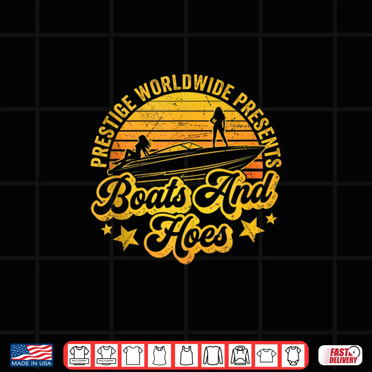 Retro Vintage Prestige Worldwide Boats And Hoes Shirt Retro Vintage Prestige Worldwide Boats And Hoes Shirt