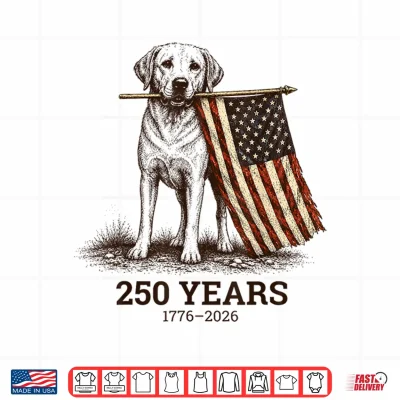 Design Vintage Labrador Patriotic Lab Dog 250 Years 1776 2026 Shirt