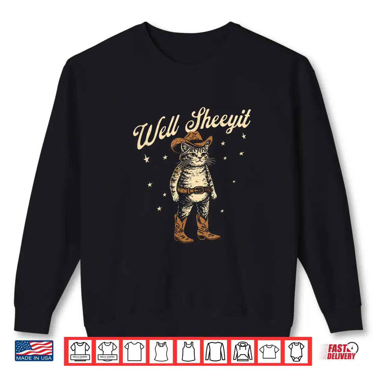 Well Sheeyit Funny Cowboy Cat Vintage Western Humor Art Shirt Well Sheeyit Funny Cowboy Cat Vintage Western Humor Art Shirt