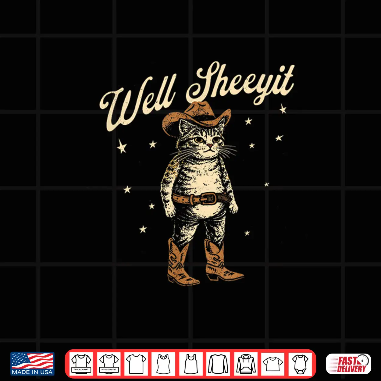 Well Sheeyit Funny Cowboy Cat Vintage Western Humor Art Shirt Well Sheeyit Funny Cowboy Cat Vintage Western Humor Art Shirt