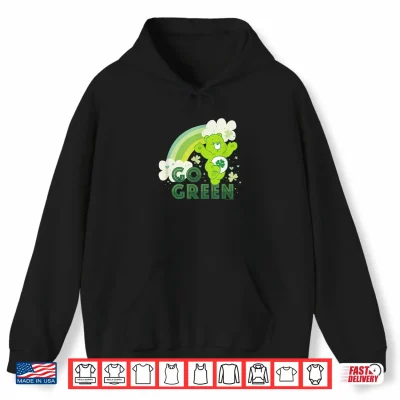 Hoodie Care Bears St. Patricks Day Good Luck Bear Rainbow Go Green Shirt