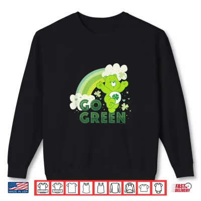 Sweatshirt Care Bears St. Patricks Day Good Luck Bear Rainbow Go Green Shirt